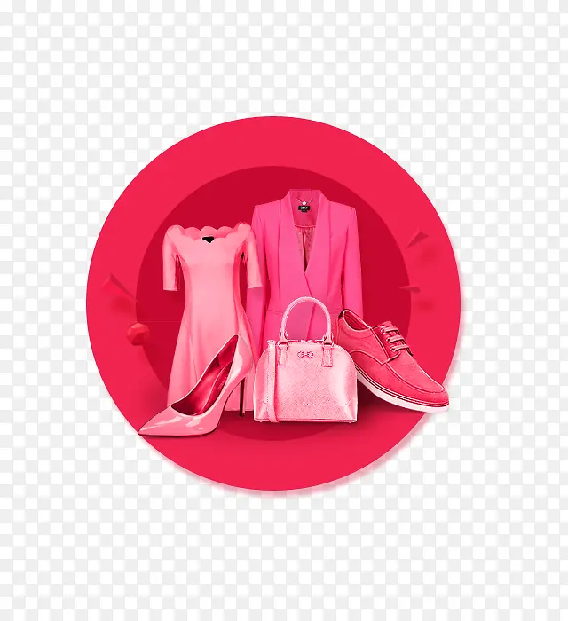 粉色衣服鞋子包包素材