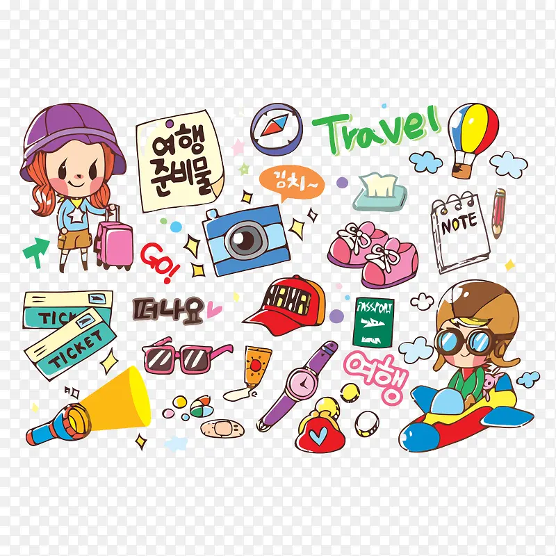韩国可爱女孩旅游