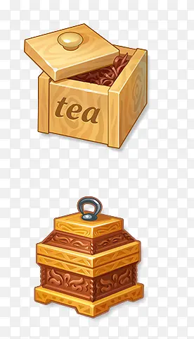 手绘木头茶叶盒子