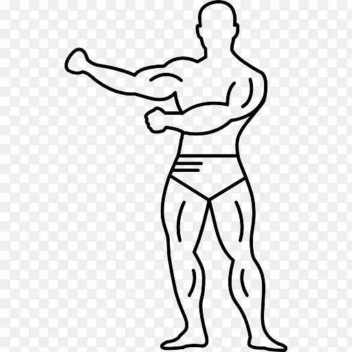 体操运动员的肌肉强健全身观图标