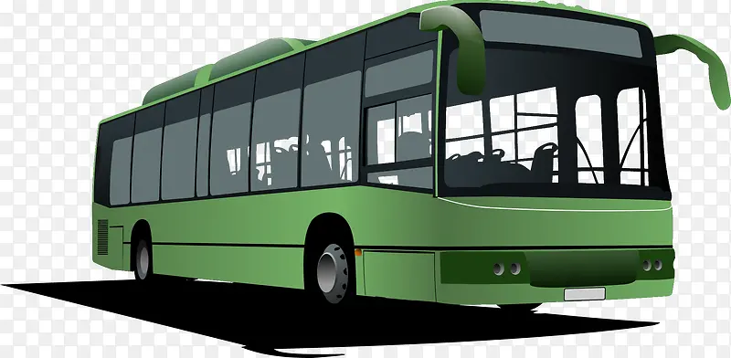 绿色矢量公交车图