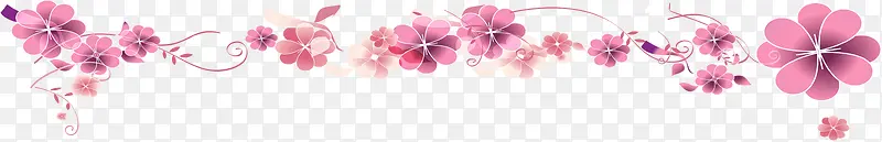 整齐排列粉色花朵元素