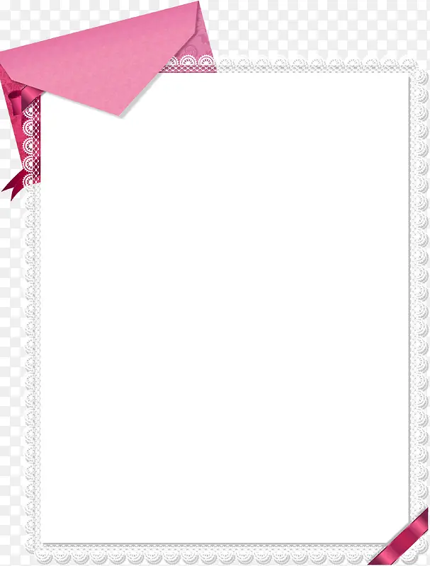 粉色信封白色纸张