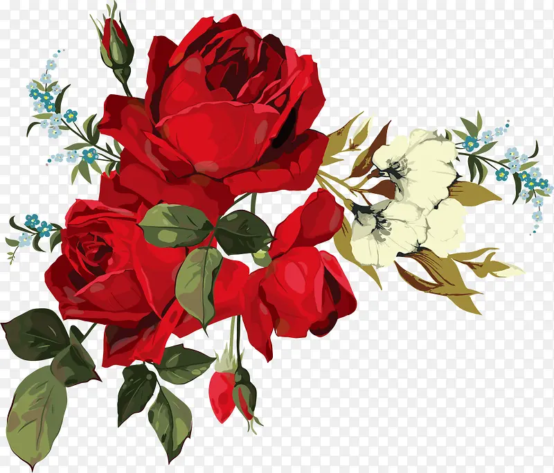 红色玫瑰花装饰