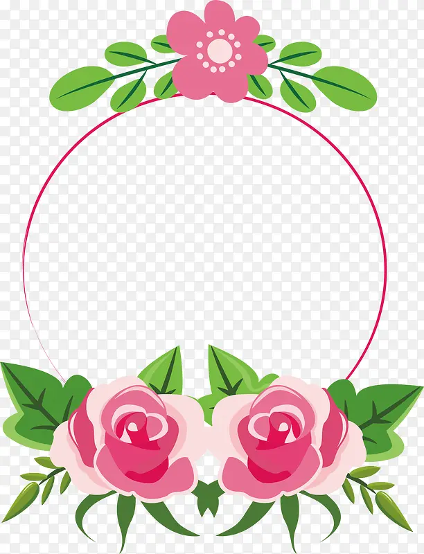 粉玫瑰标题框