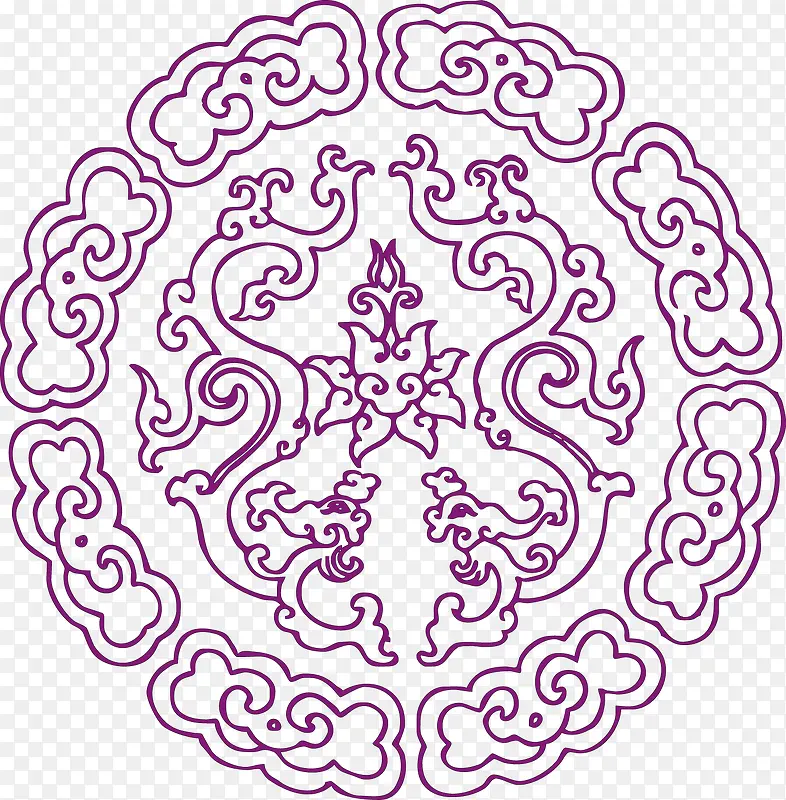 浅紫色中国传统花纹图案背景