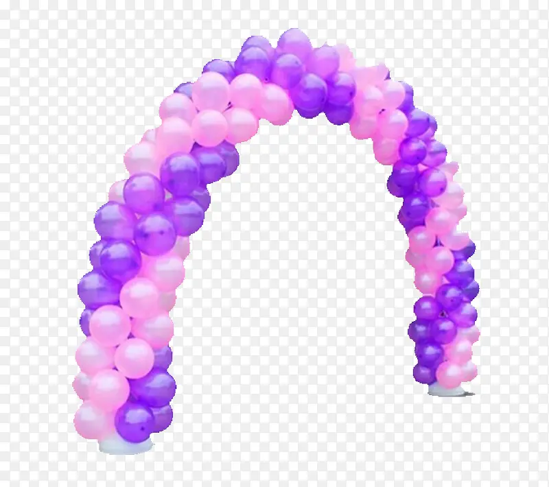紫色粉色螺旋状气球门素材