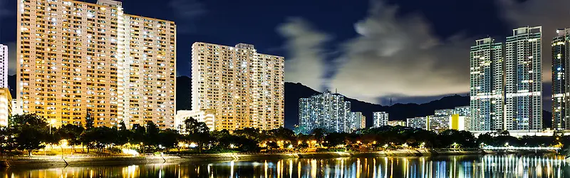 奢华都市夜景灯光海报背景