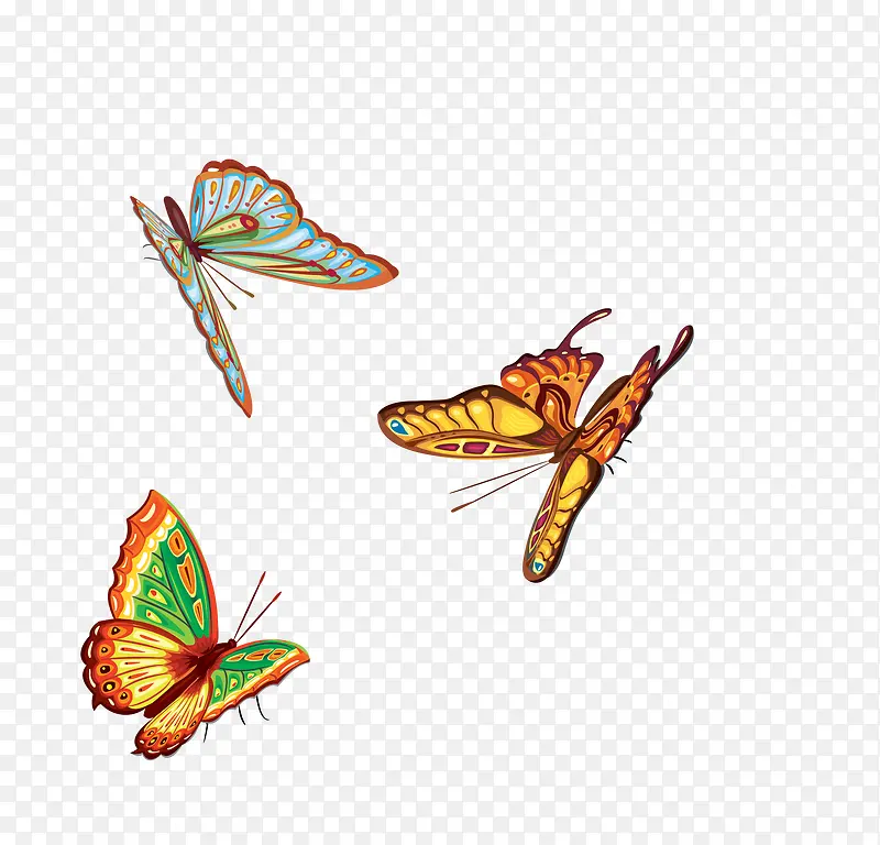 昆虫花蝴蝶设计图