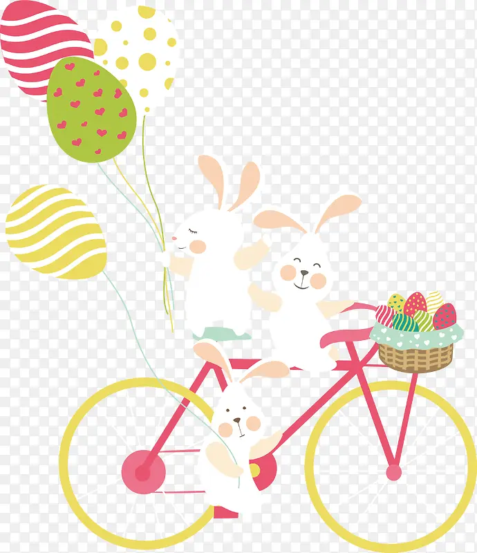 矢量图骑自行车的兔子