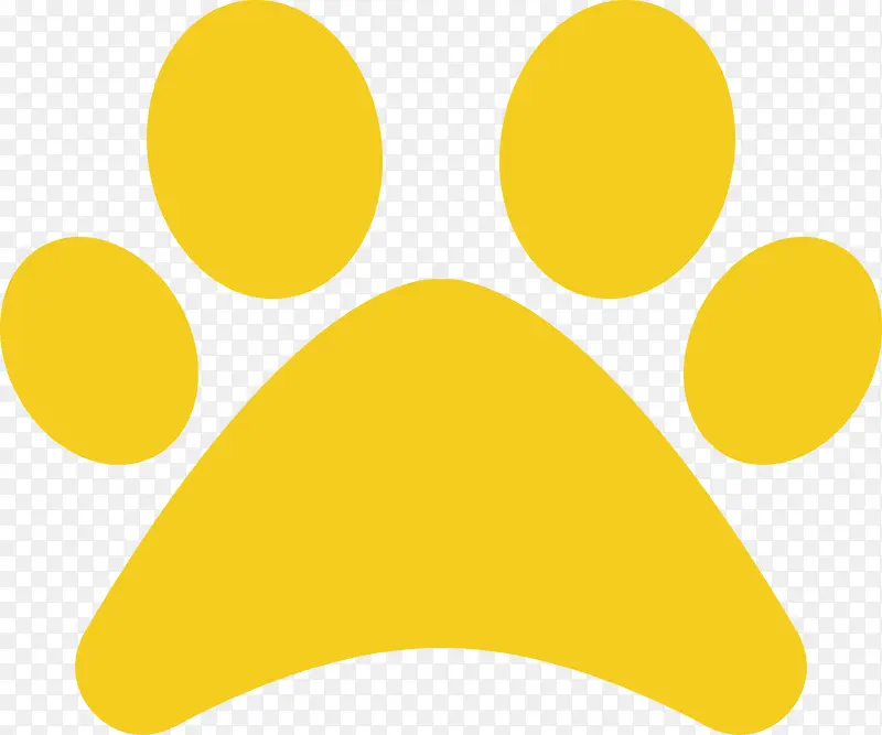黄色卡通猫爪印矢量图标素材