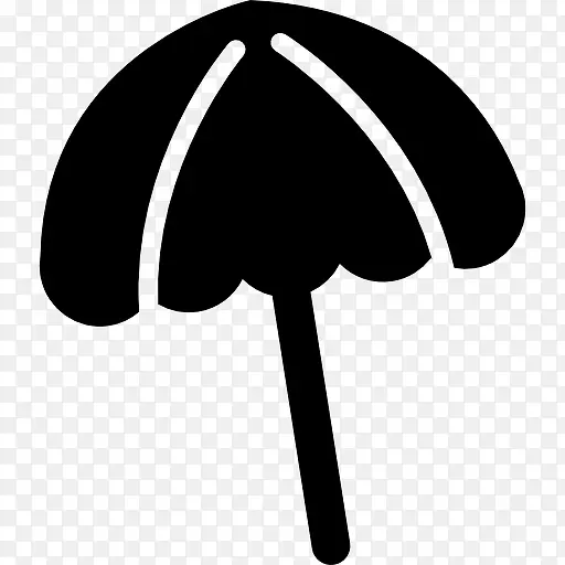 黑沙滩伞图标
