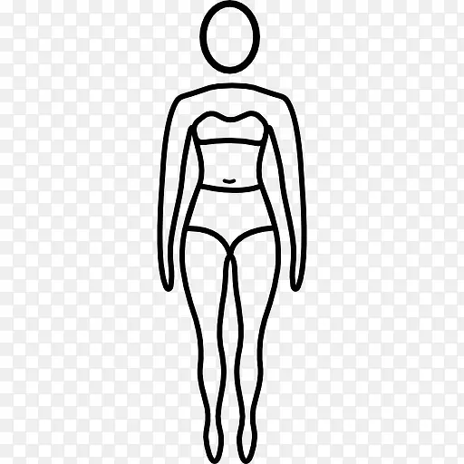 女人站在游泳衣图标