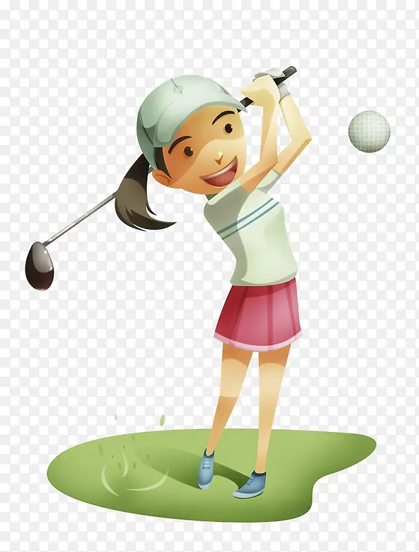 运动员打高尔夫插画