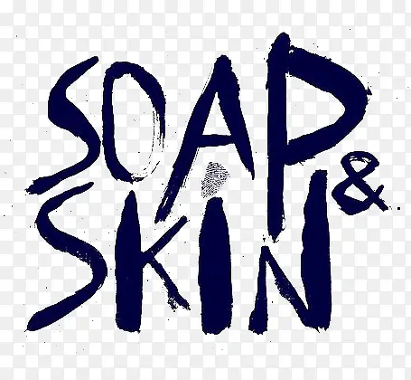 蓝色soap&amp;skin创意字体