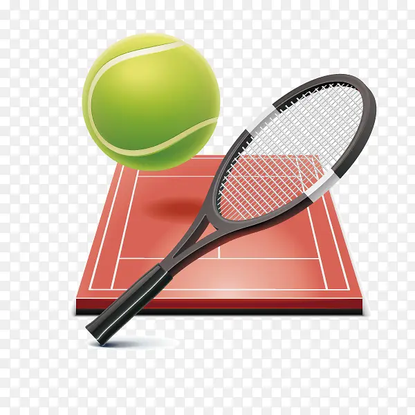网球拍和网球卡通图