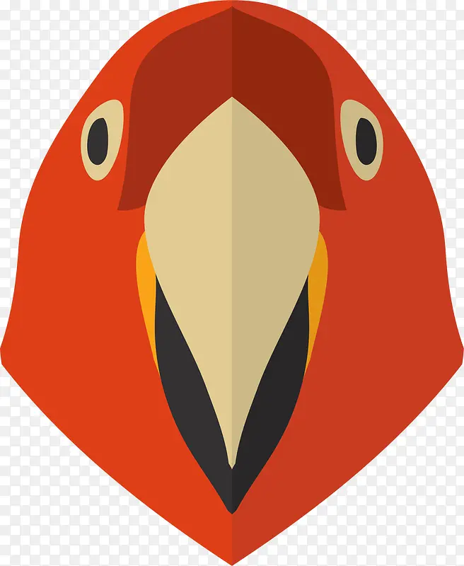 红色卡通鹦鹉