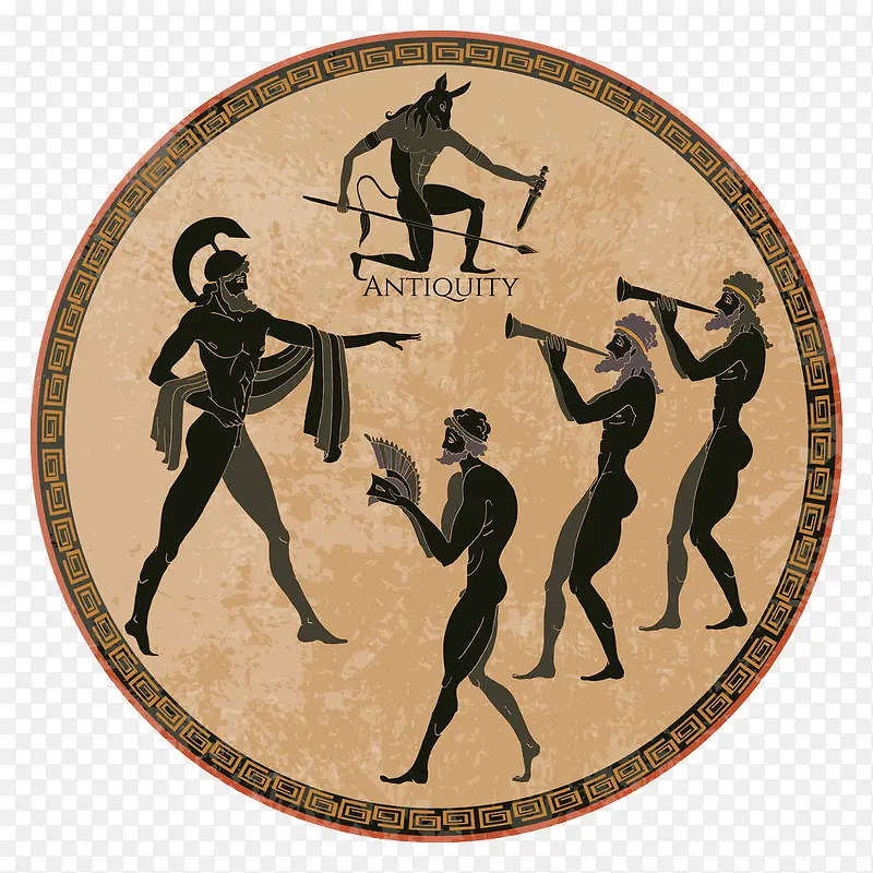 古希腊神话图案圆盘