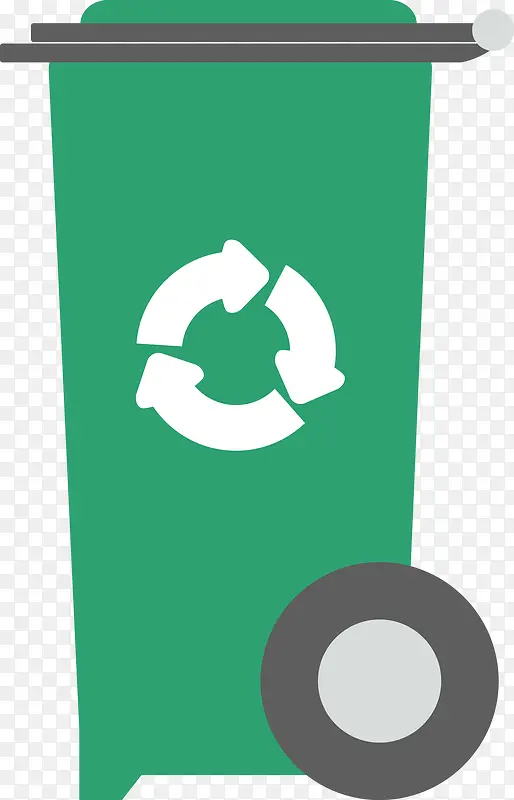 绿色回收垃圾桶素材图
