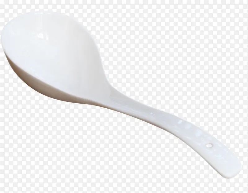 白色大号长柄骨瓷汤勺