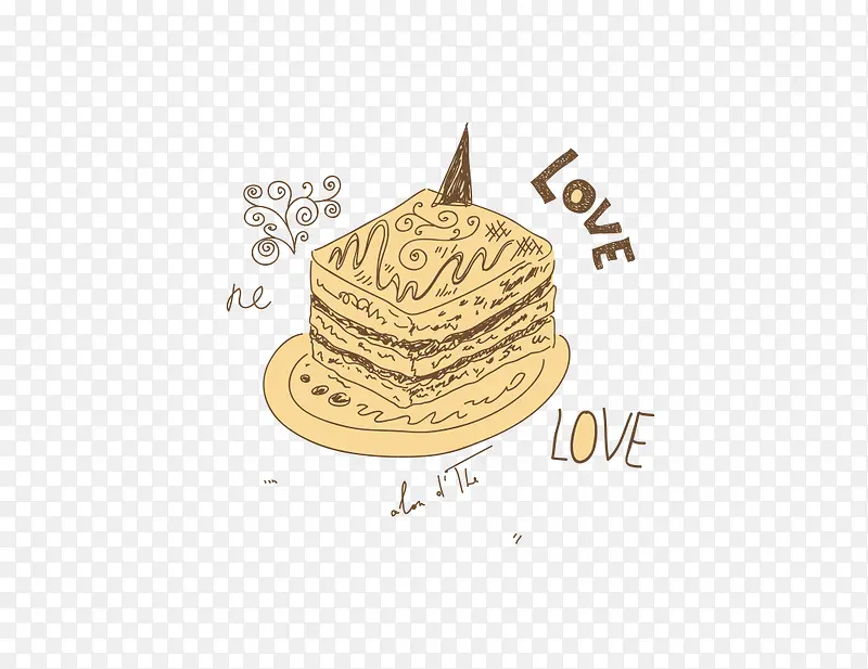 手绘蛋糕love