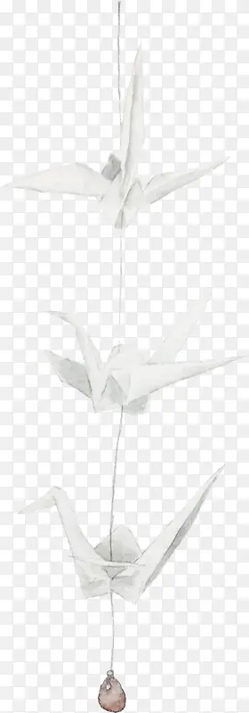 创意合成白色的千纸鹤