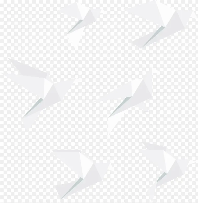 矢量手绘白色千纸鹤