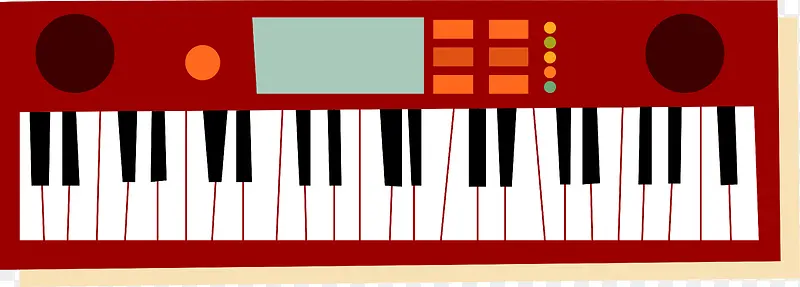 扁平化红色电子琴
