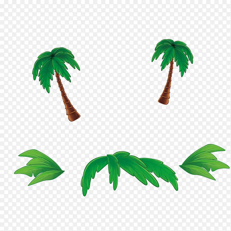 绿色卡通植物椰子树