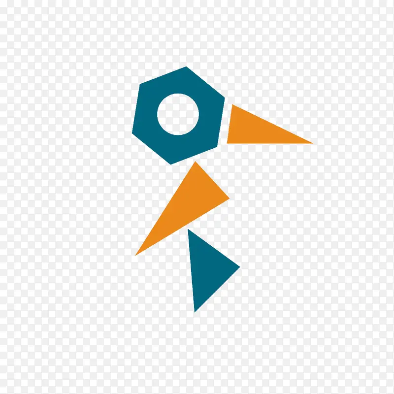 几何色块啄木鸟logo