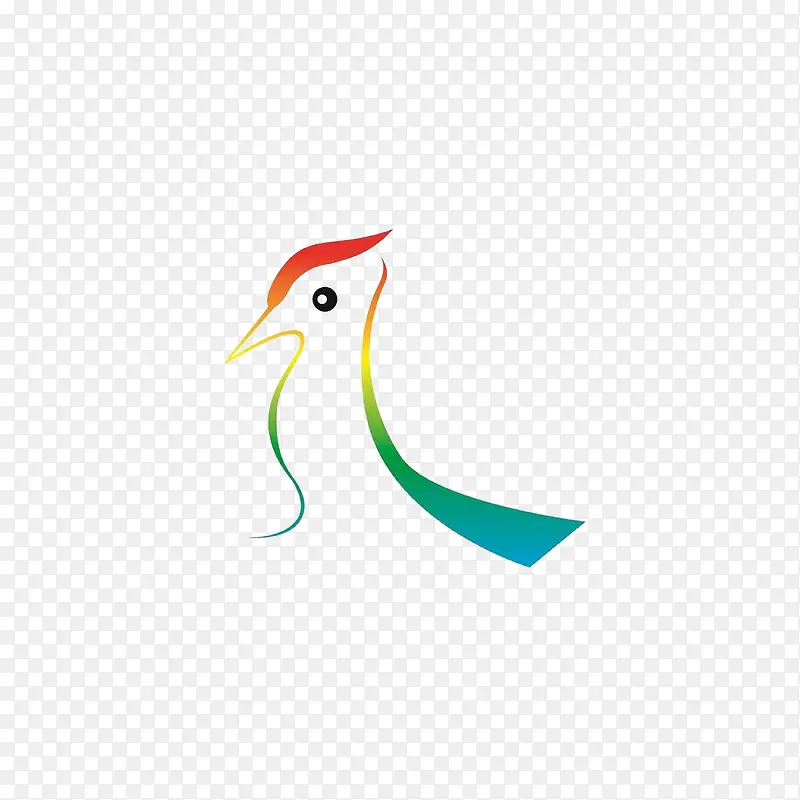 渐变啄木鸟商标logo