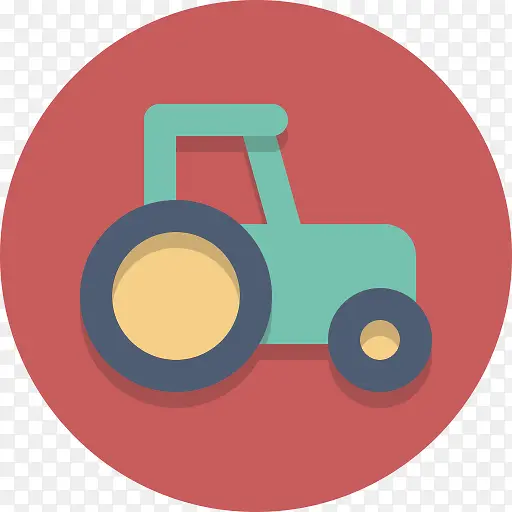 农业拖拉机车辆圆形图标