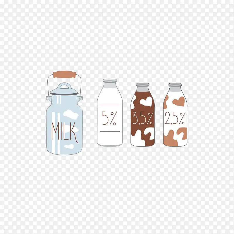 卡通可爱的牛奶瓶