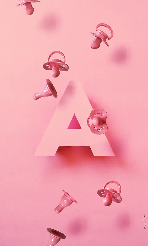 粉色奶嘴海报背景