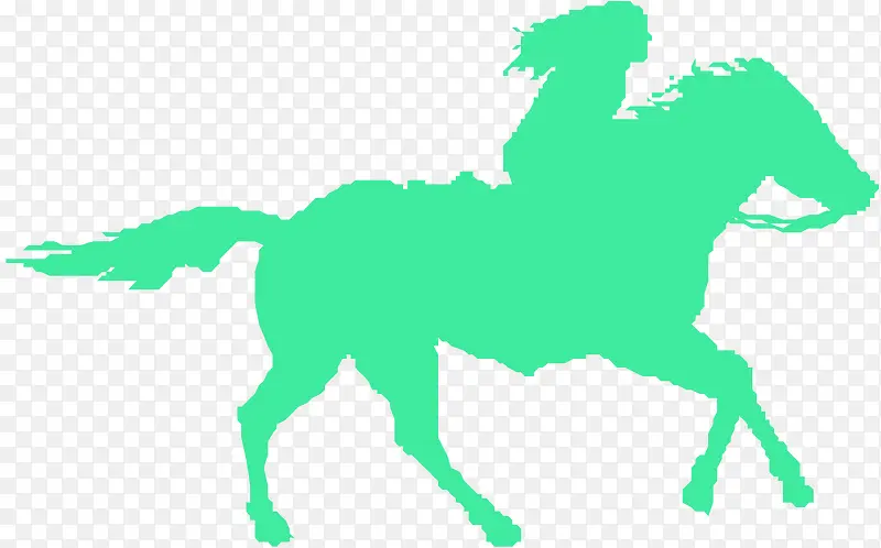 浅绿色草原骑马