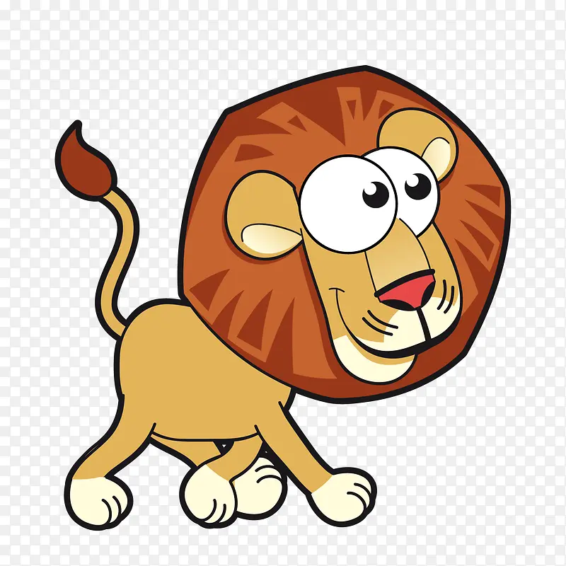 卡通大眼睛的狮子动物设计