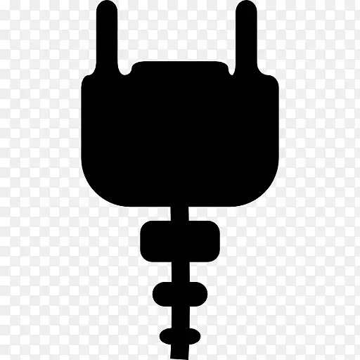 插头电连接的黑色形状图标