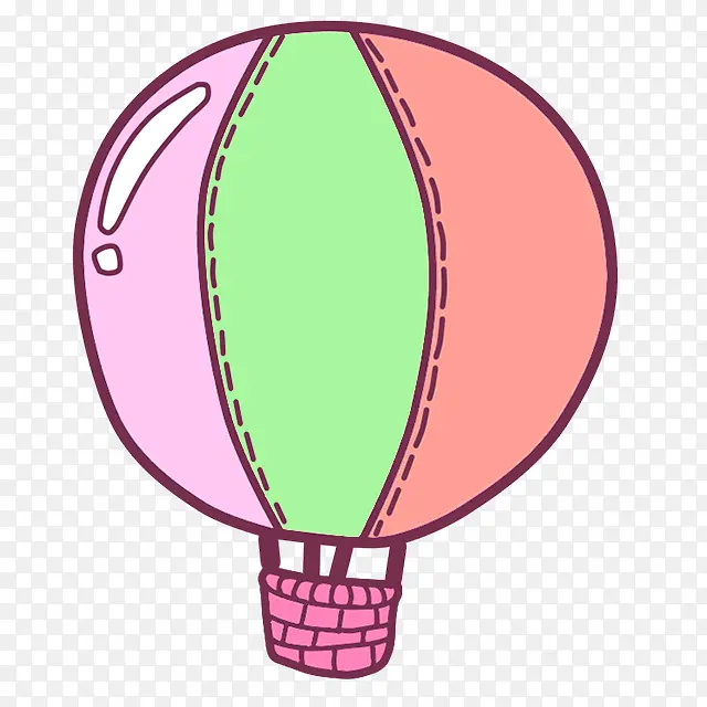 粉色卡通热气球装饰图案