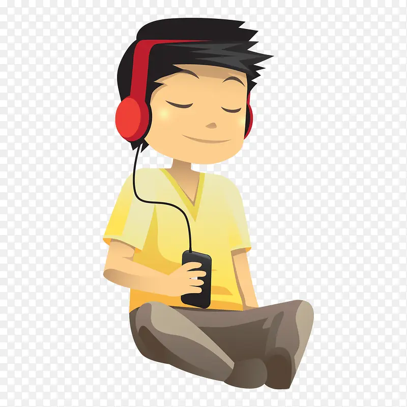 卡通听音乐的人物设计PNG图片素材下载_图片编号8882011-PNG素材网