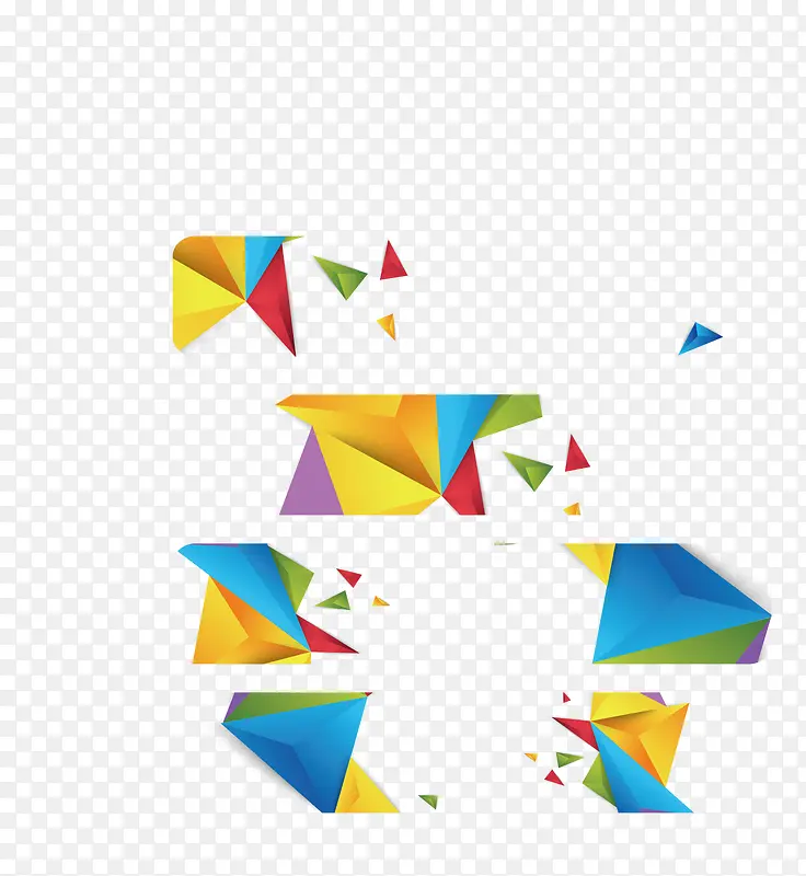 彩色几何漂浮物标题框