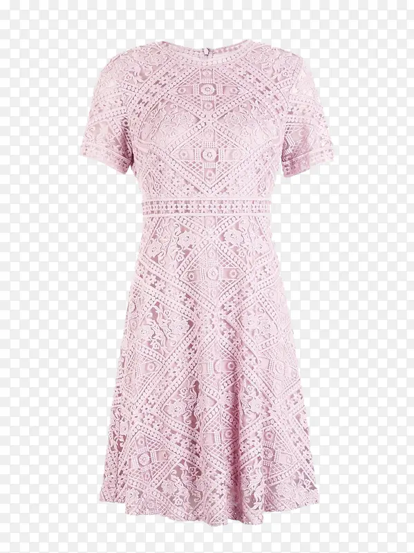 粉色气质蕾丝裙
