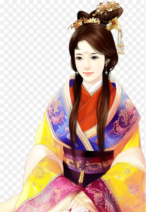 衣着华丽高贵大方古代女子PNG图片素材下载_图片编号8884668-PNG素材网