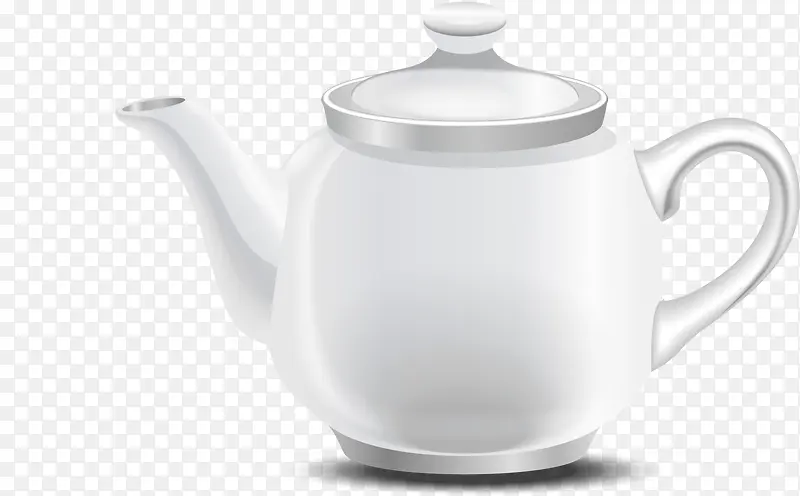 白色卡通茶壶