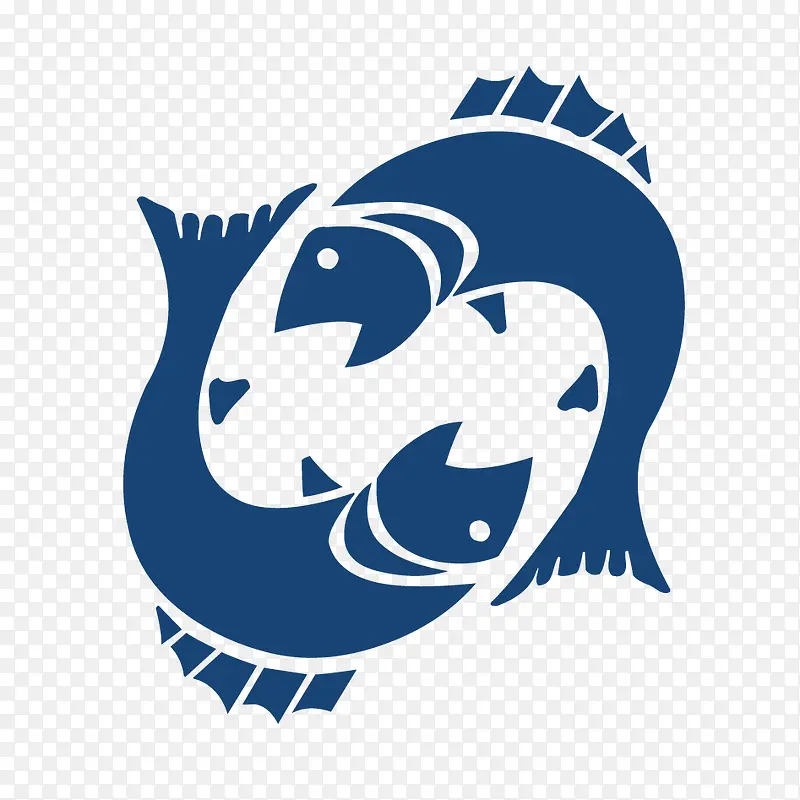 手绘戏耍的鱼png