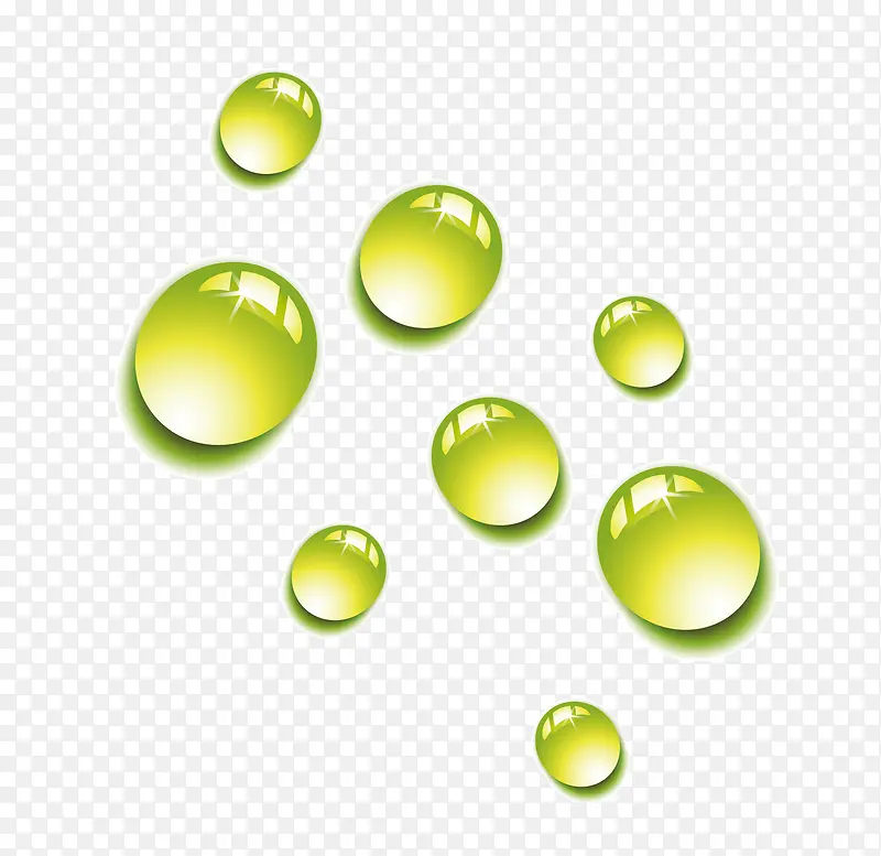 3D绿色水珠矢量图
