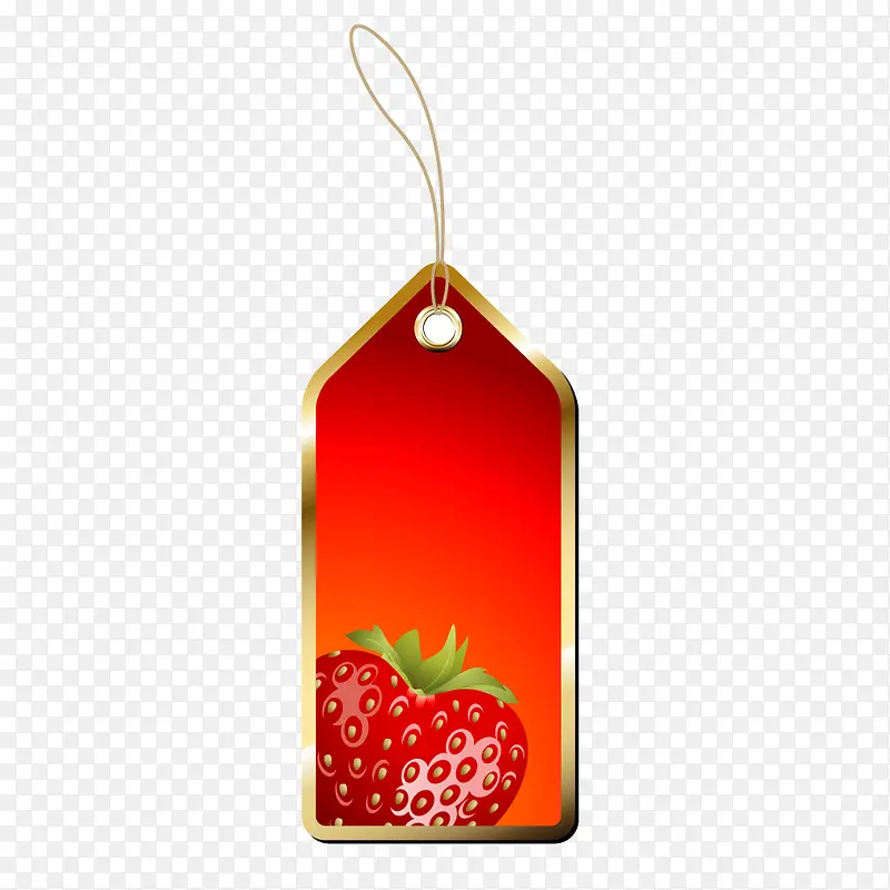 红色草莓产品吊牌