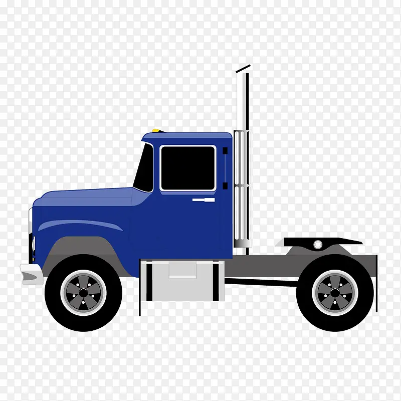 矢量蓝色货车头卡车