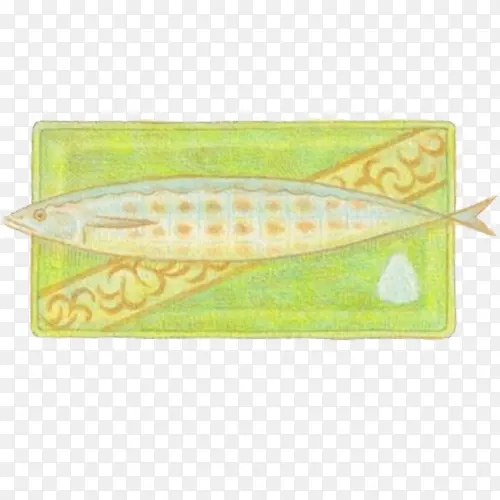 秋刀鱼手绘画素材图片