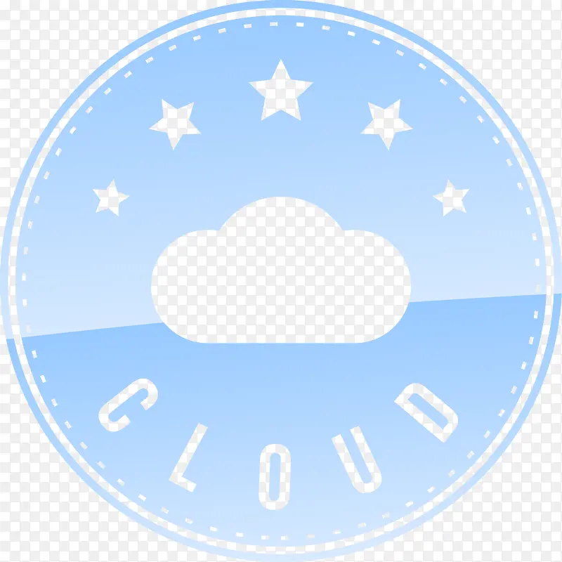 蓝色圆形logo云朵图