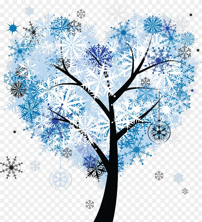 蓝色爱心树